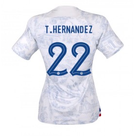 Damen Fußballbekleidung Frankreich Theo Hernandez #22 Auswärtstrikot WM 2022 Kurzarm